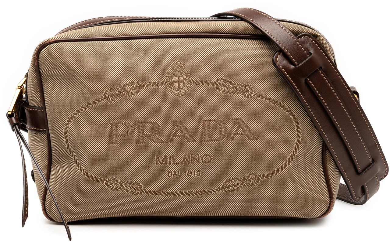 Prada Canvas Canapa Logo Crossbody Bruin