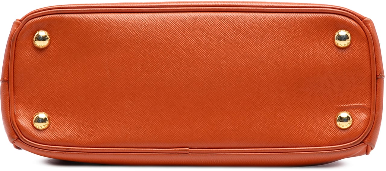 Prada Small Saffiano Lux Galleria Double Zip Oranje
