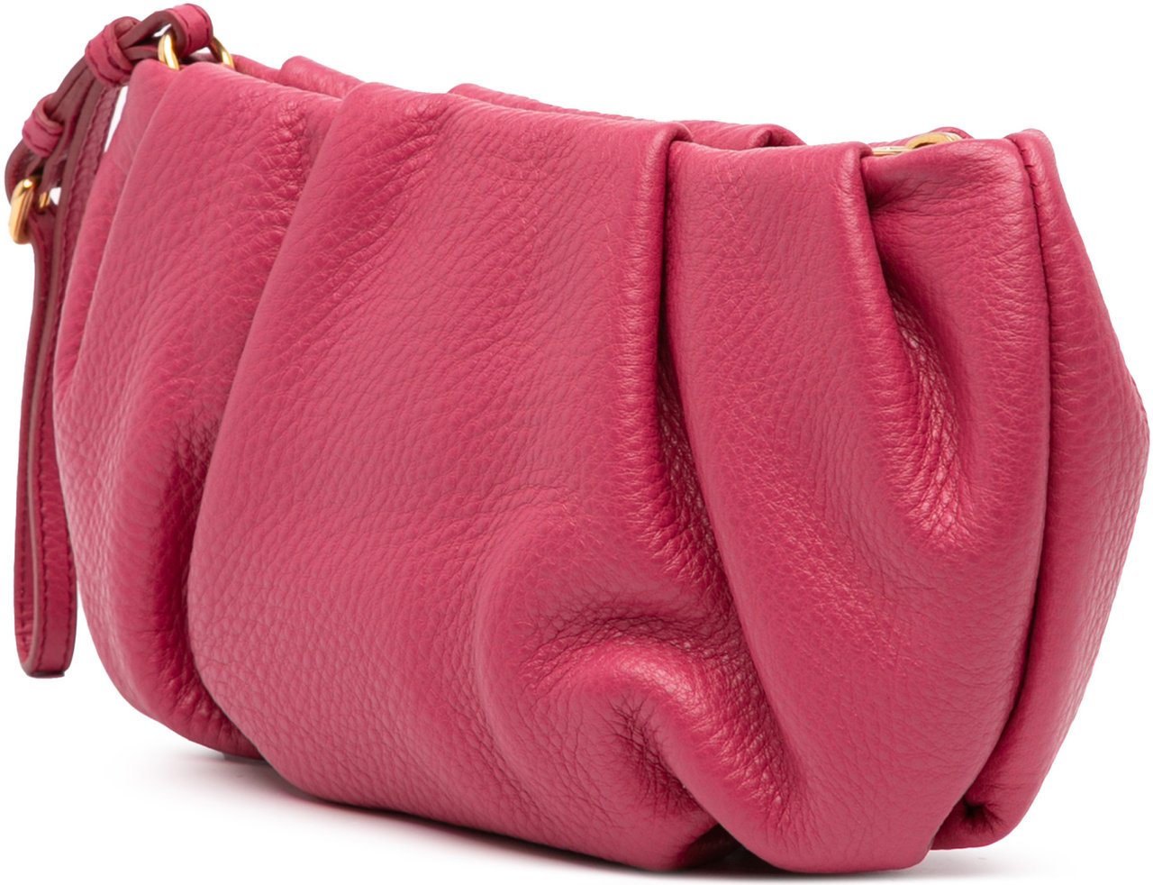 Prada Vitello Daino Wristlet Clutch Roze