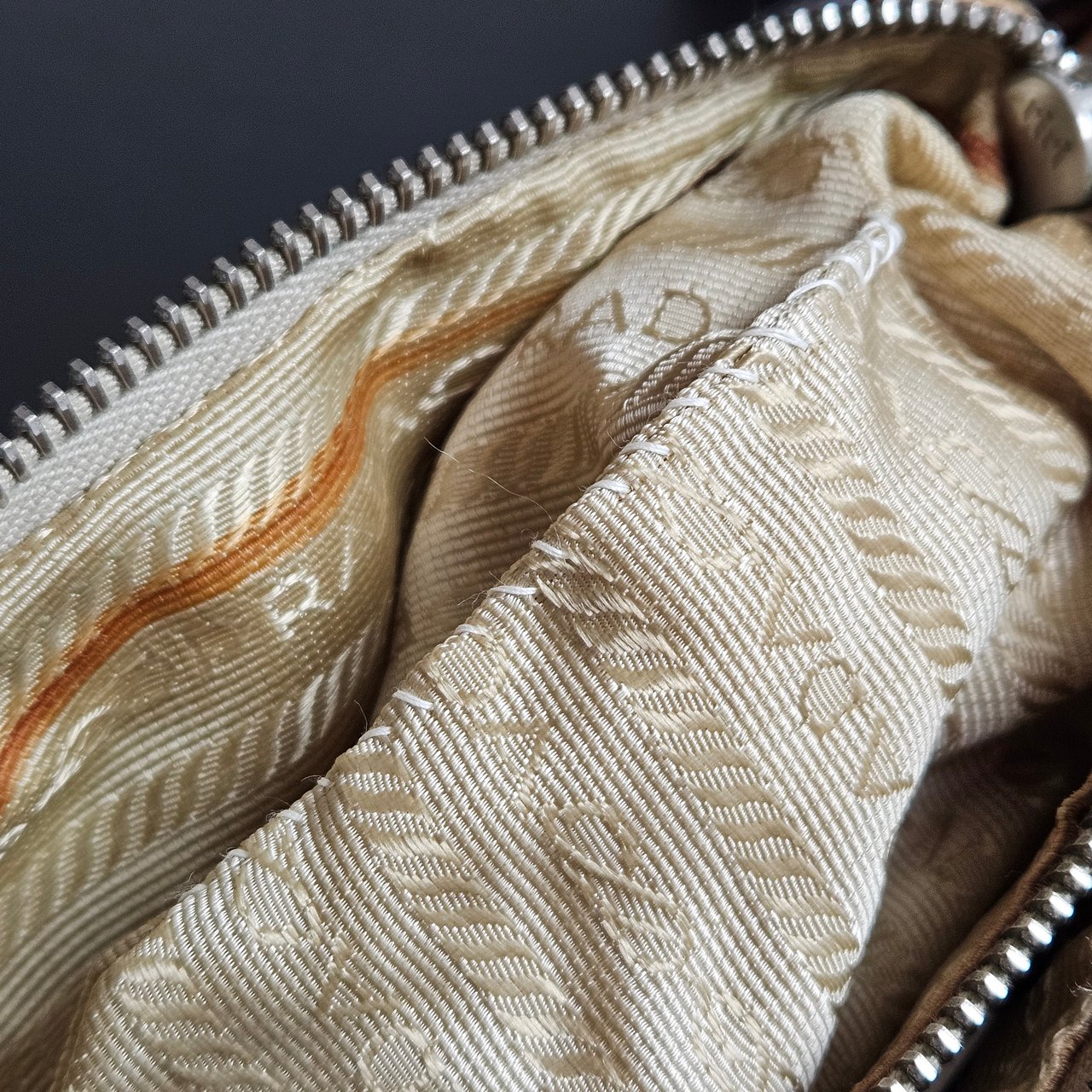 Prada Prada Side Logo Cotton Leather Shoulder Bag Divers