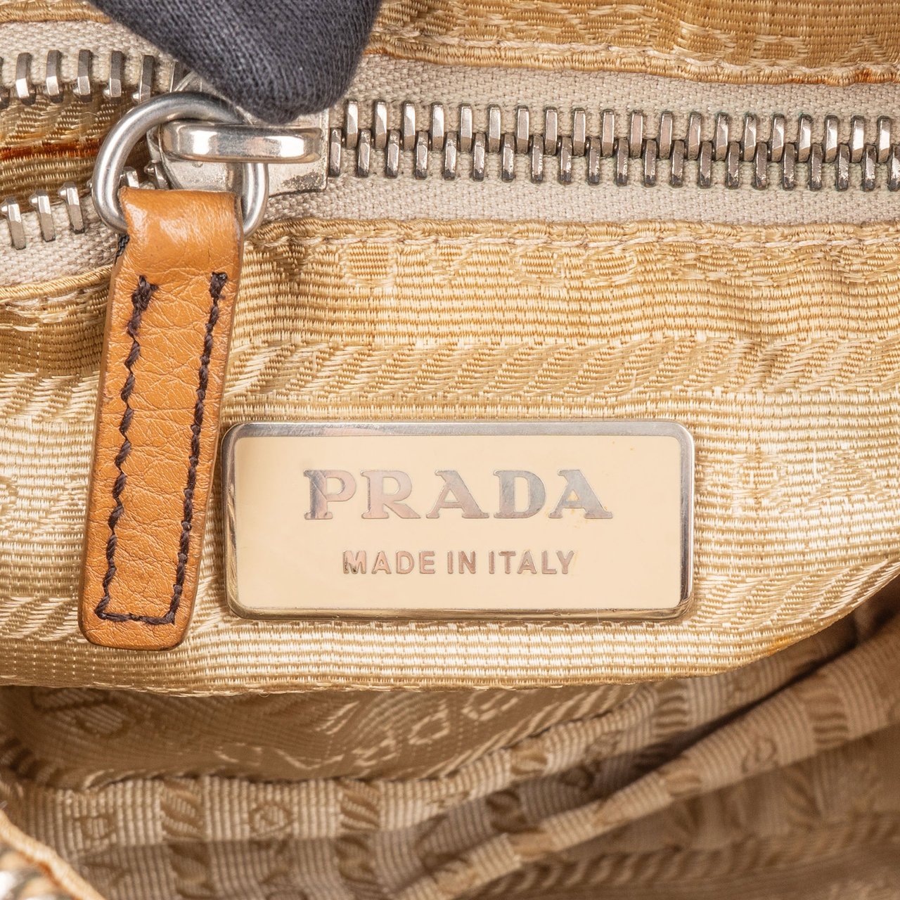 Prada Prada Side Logo Cotton Leather Shoulder Bag Divers