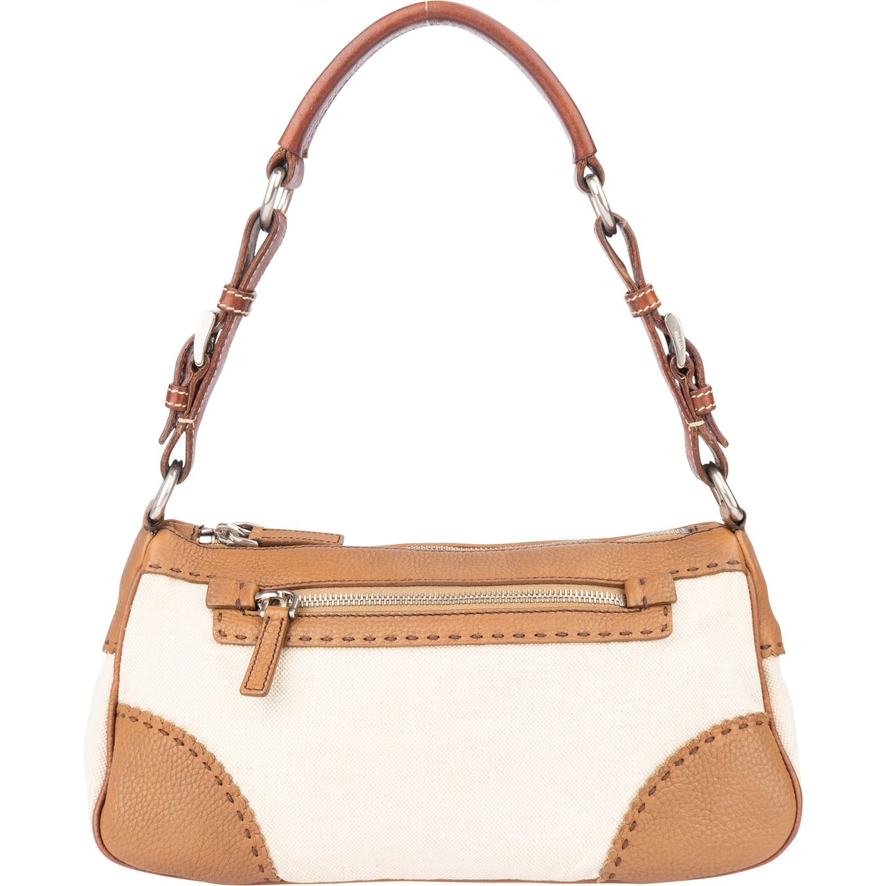 Prada Prada Side Logo Cotton Leather Shoulder Bag Divers