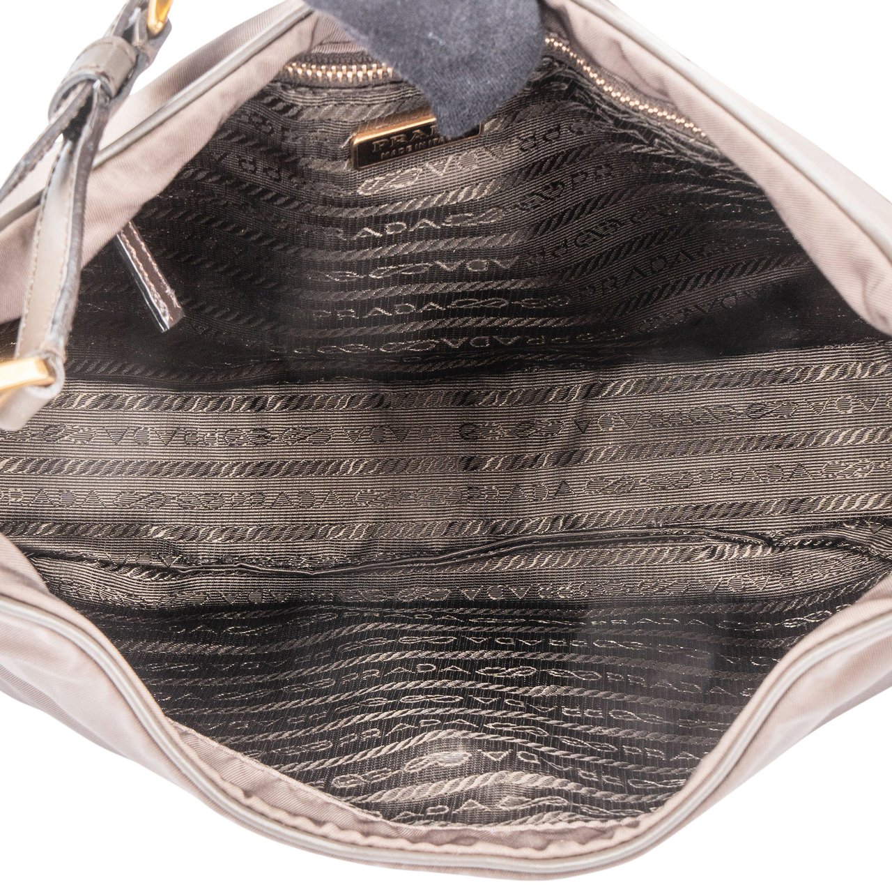 Prada Prada Grey Nylon Triangle Shoulder Bag Donkergrijs