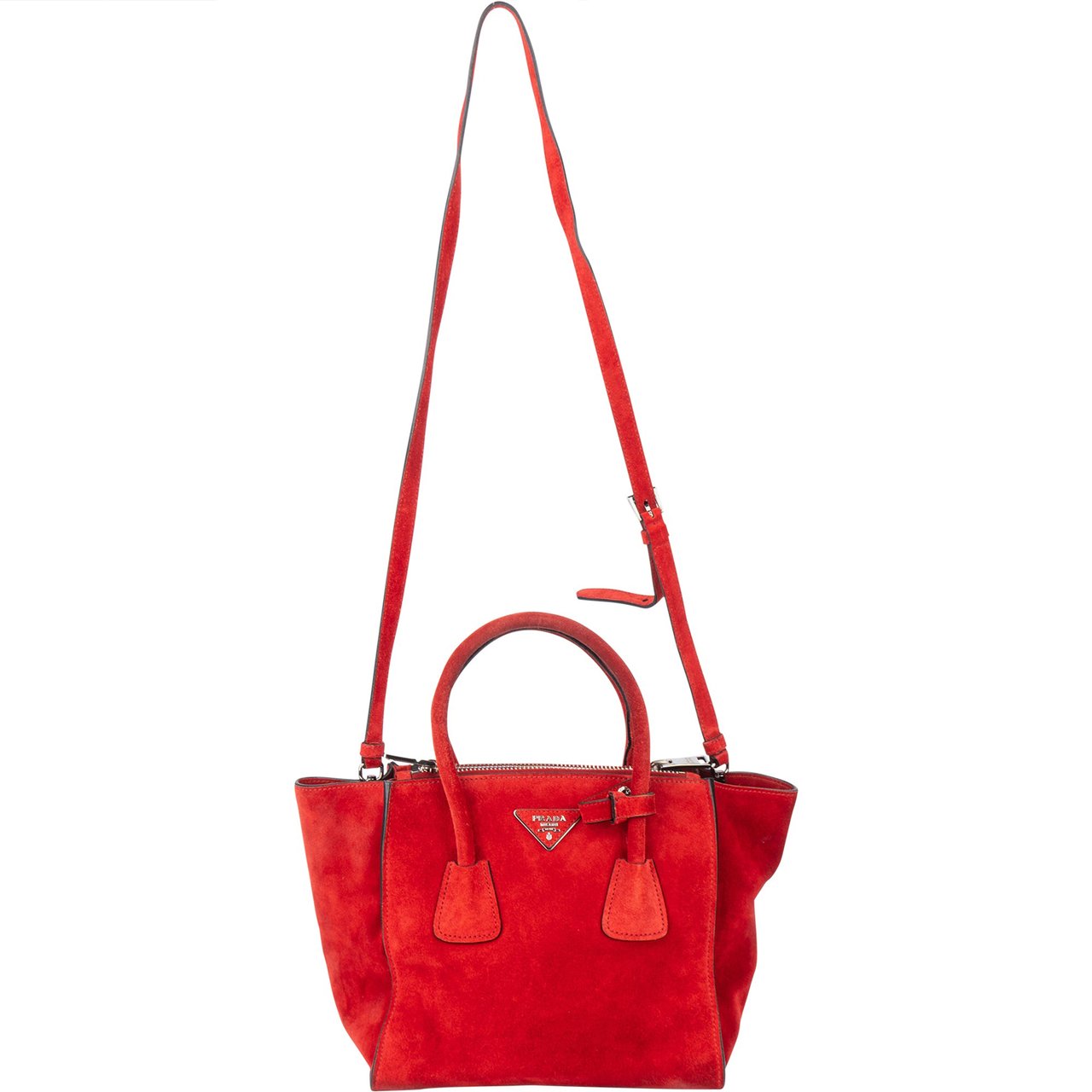 Prada Prada Rosso Suede Vitello Handbag Divers