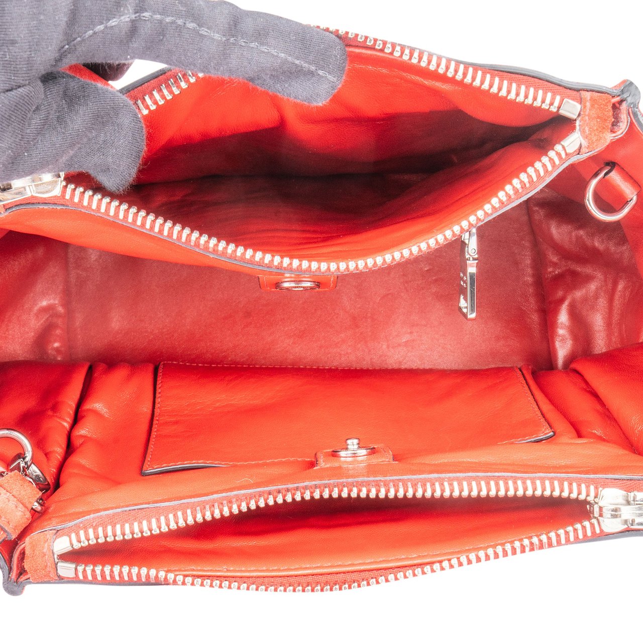 Prada Prada Rosso Suede Vitello Handbag Divers