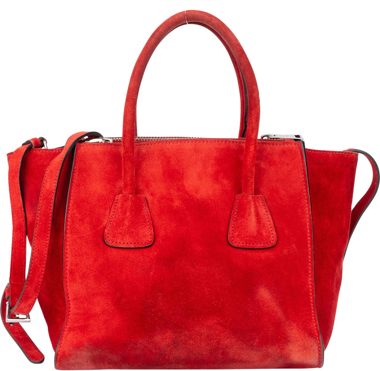 Prada Prada Rosso Suede Vitello Handbag Divers