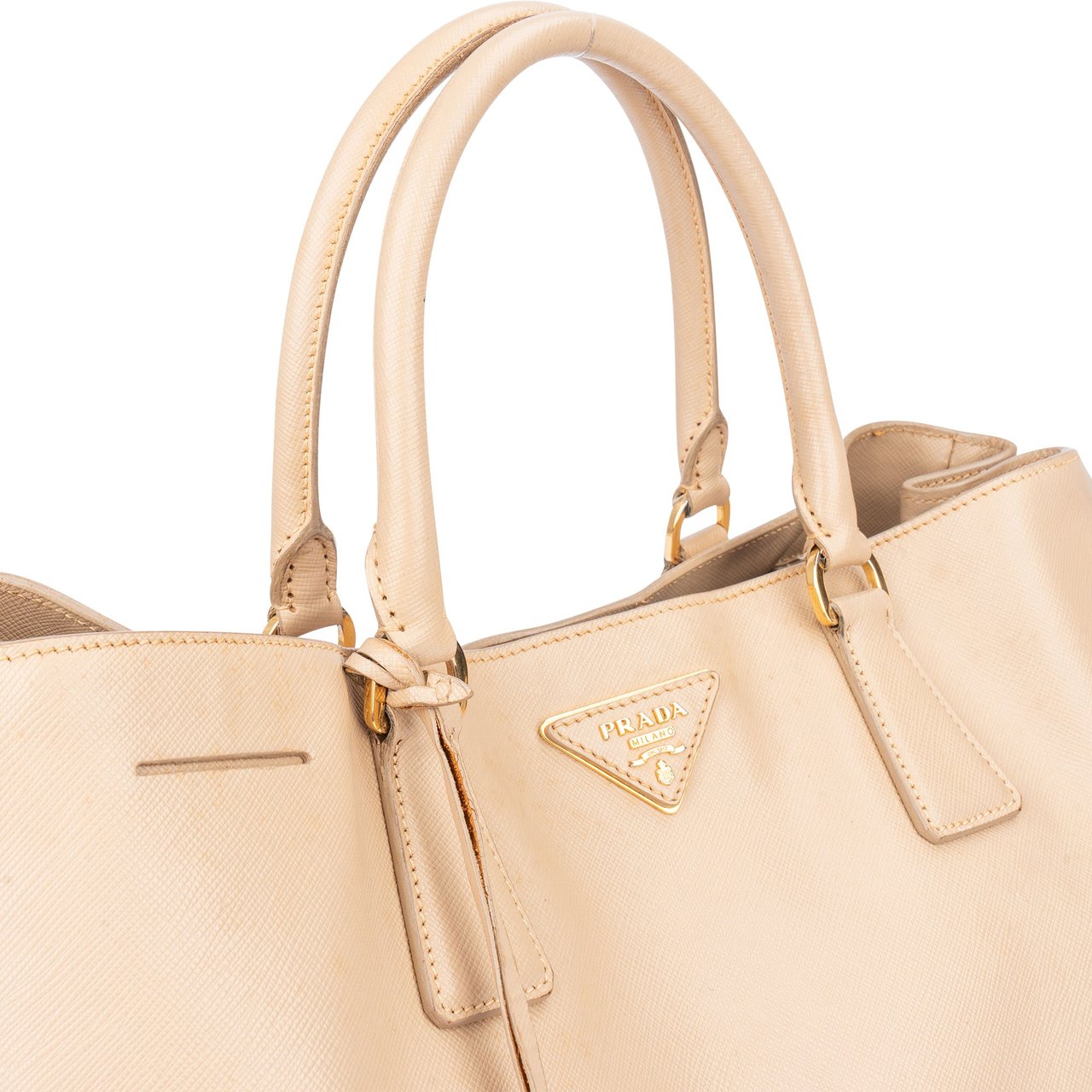 Prada Prada Beige Saffiano Leather Galleria Handbag Beige