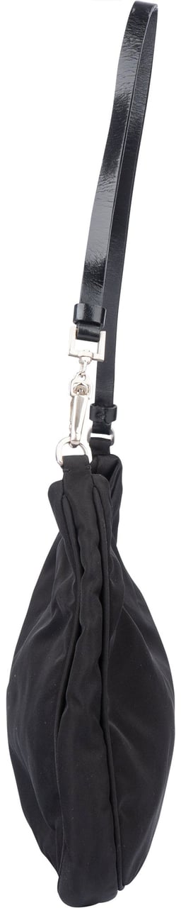 Prada Prada Black Nylon Triangle Cleo Shoulder Bag Zwart