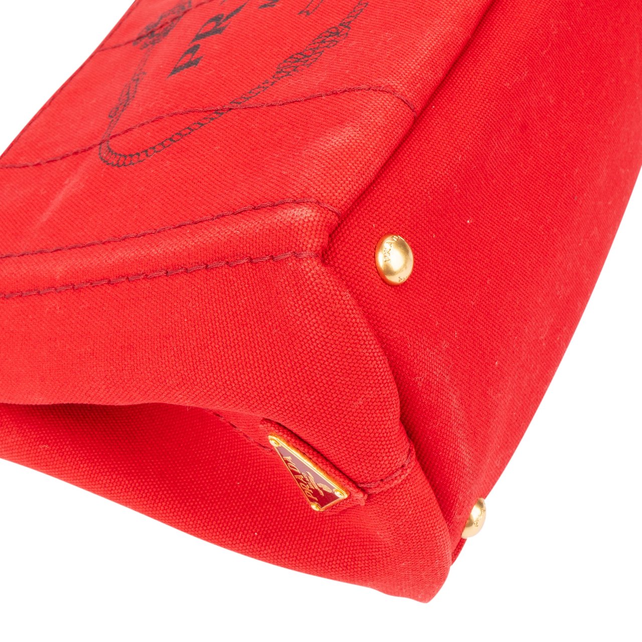 Prada Prada Rosso Cotton Canapa Triangle Handbag Divers