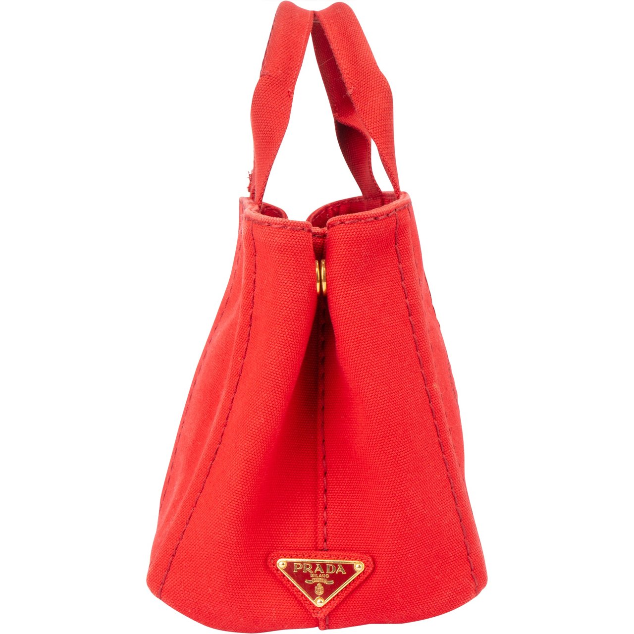 Prada Prada Rosso Cotton Canapa Triangle Handbag Divers