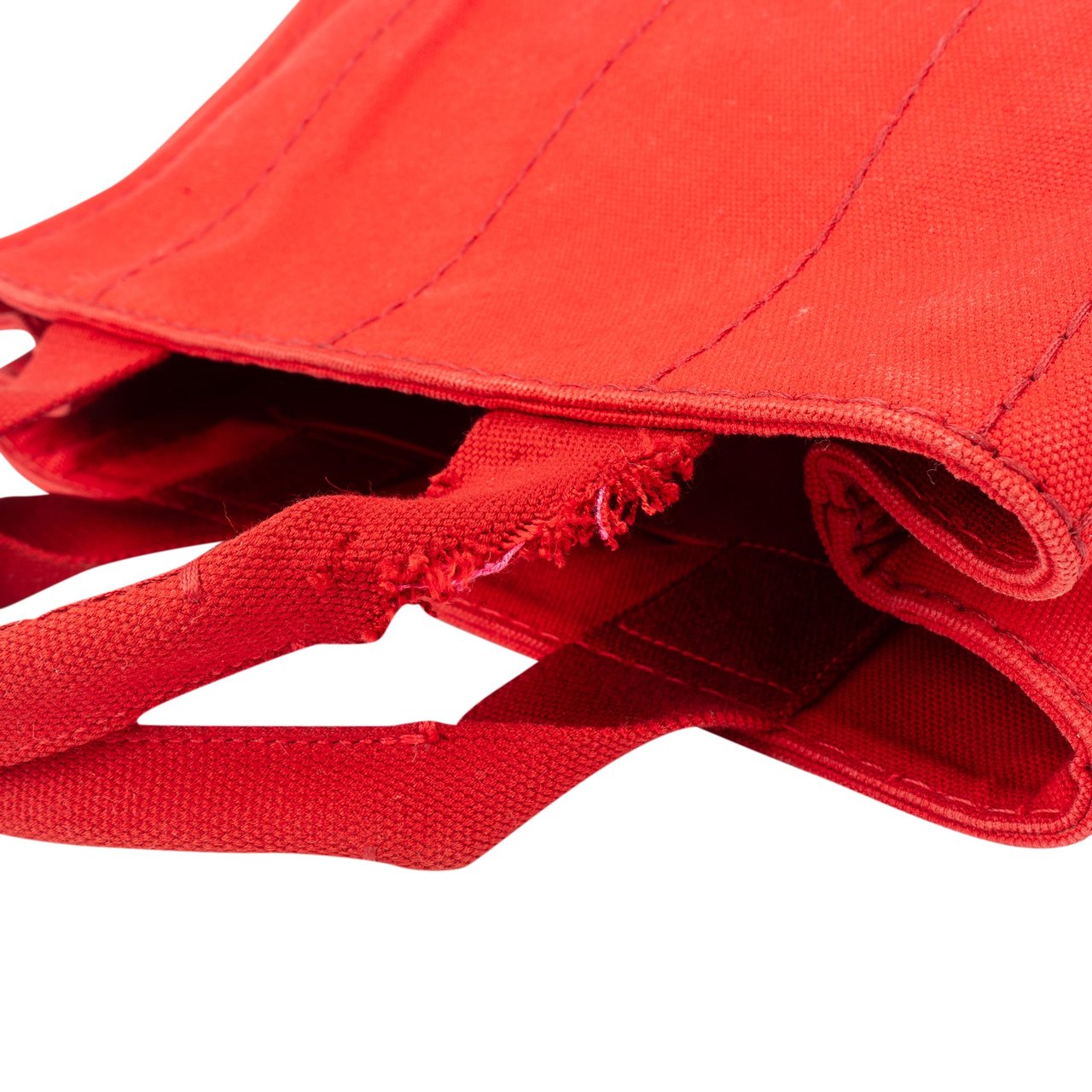 Prada Prada Rosso Cotton Canapa Triangle Handbag Divers