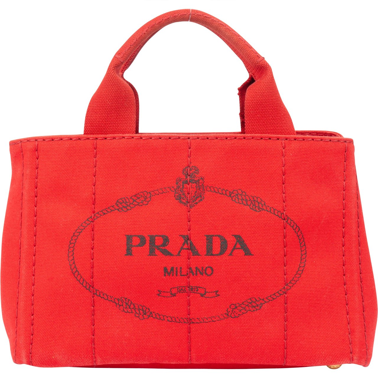 Prada Prada Rosso Cotton Canapa Triangle Handbag Divers