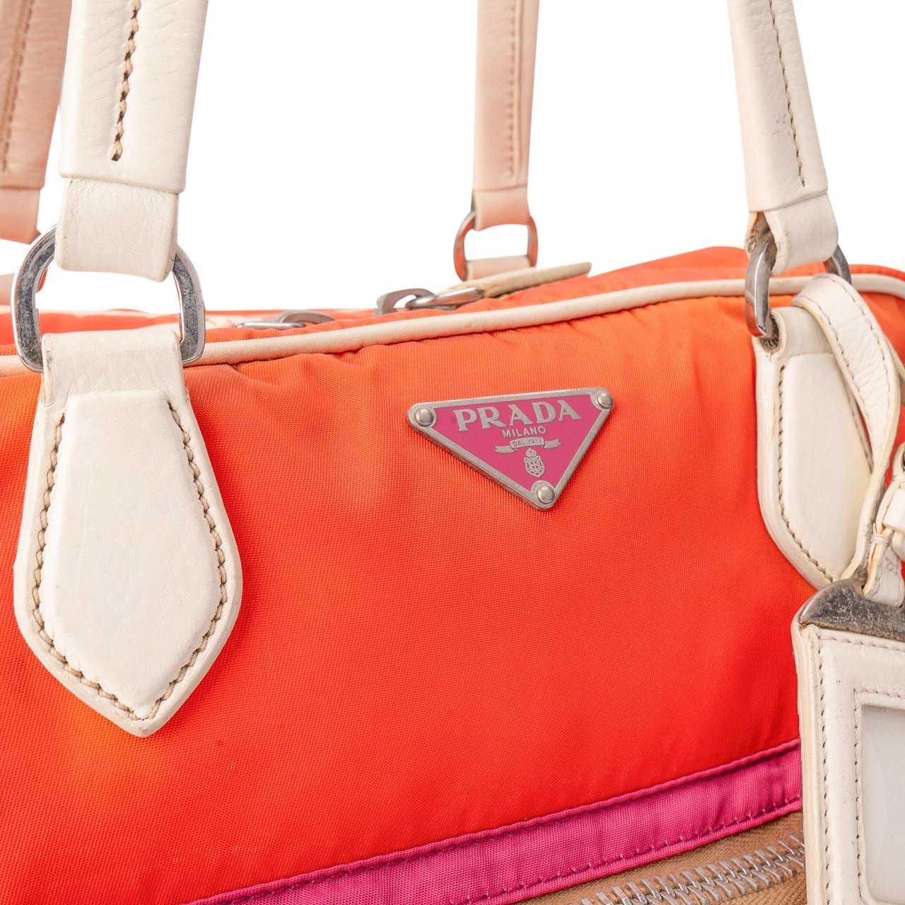 Prada Prada Tricolor Colorblock Nylon Handbag Divers