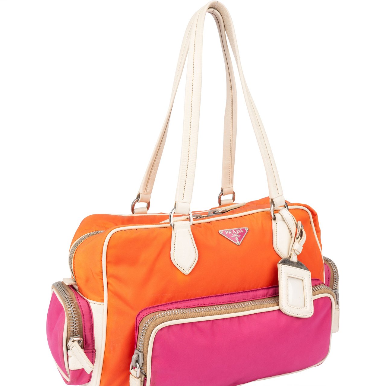 Prada Prada Tricolor Colorblock Nylon Handbag Divers