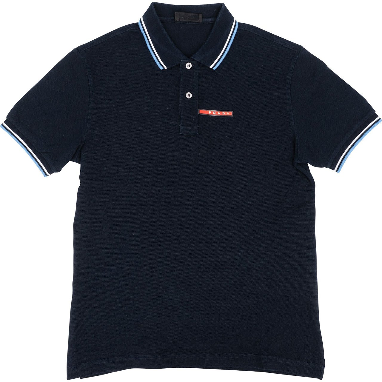 Prada Prada Classic Navy Emblem Polo Shirt (M) Navy