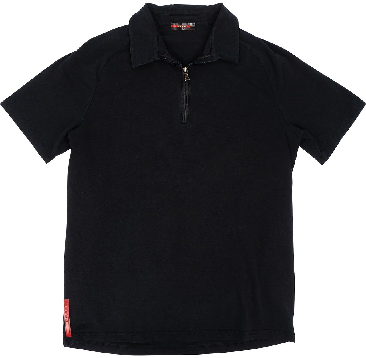 Prada Classic Black Sports Polo Shirt (M-L) Zwart