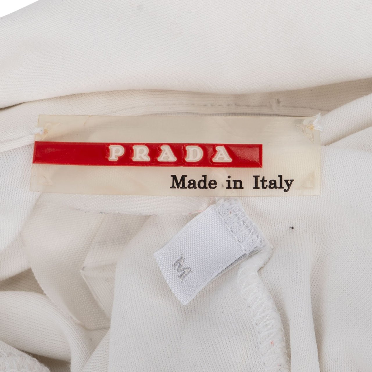 Prada Classic White Sports Emblem Long Polo Shirt (L) Divers