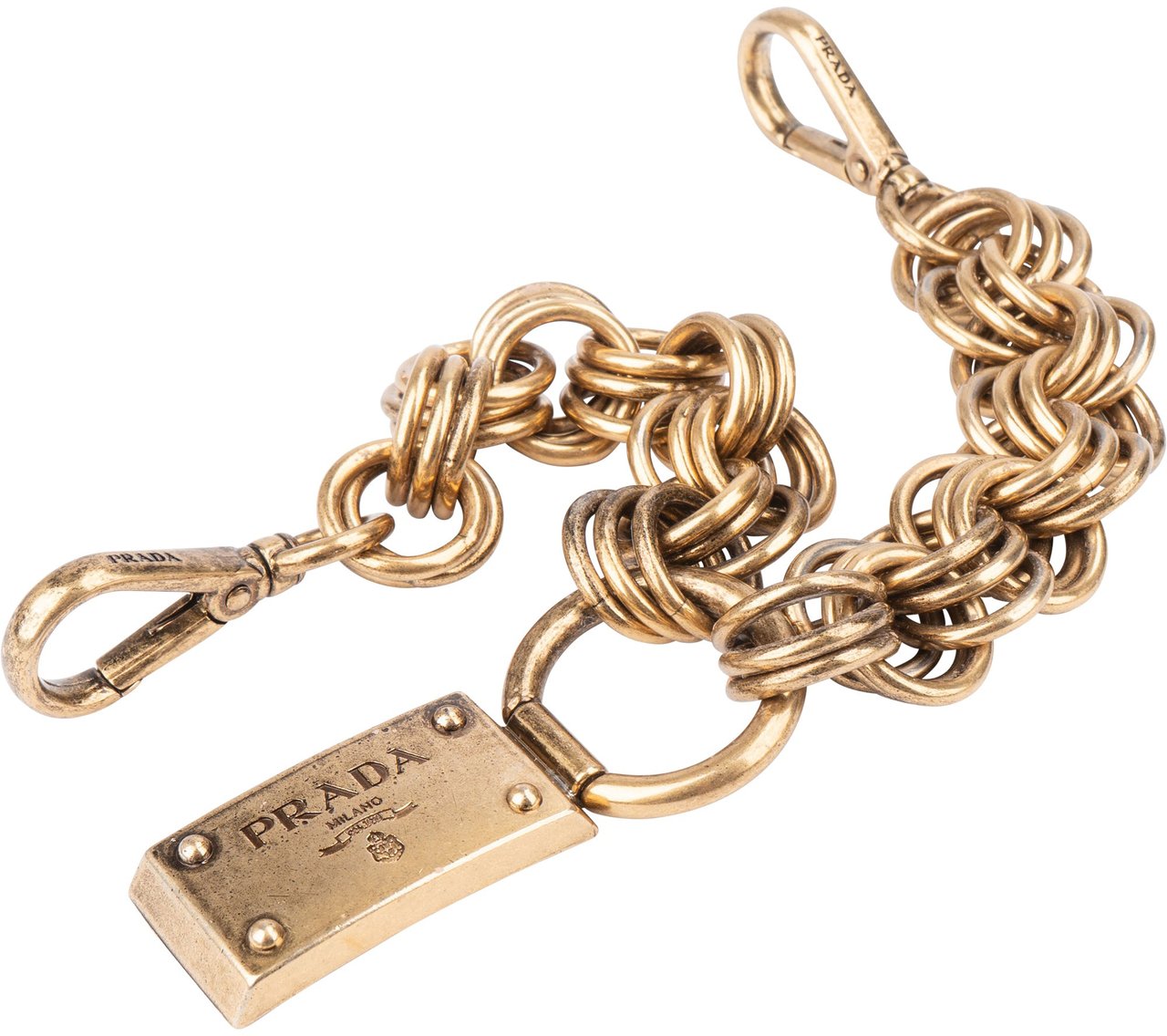 Prada Prada Golden Antique Pendant Goud