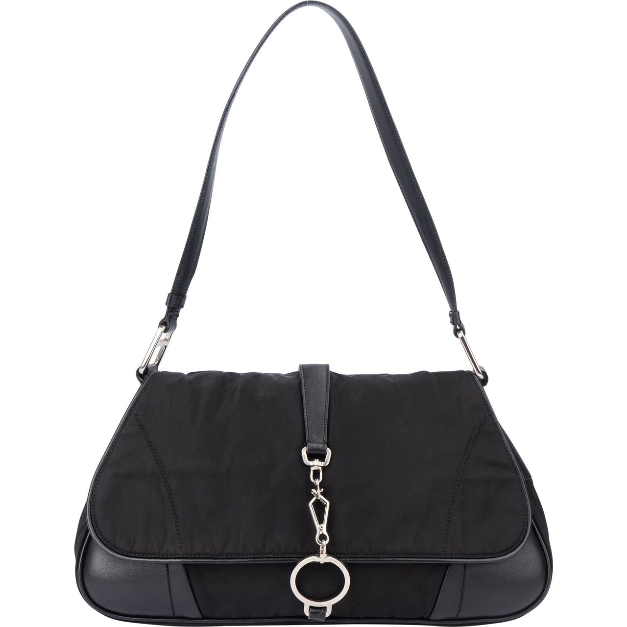 Prada Prada Black Nylon Triangle Shoulder Bag Divers