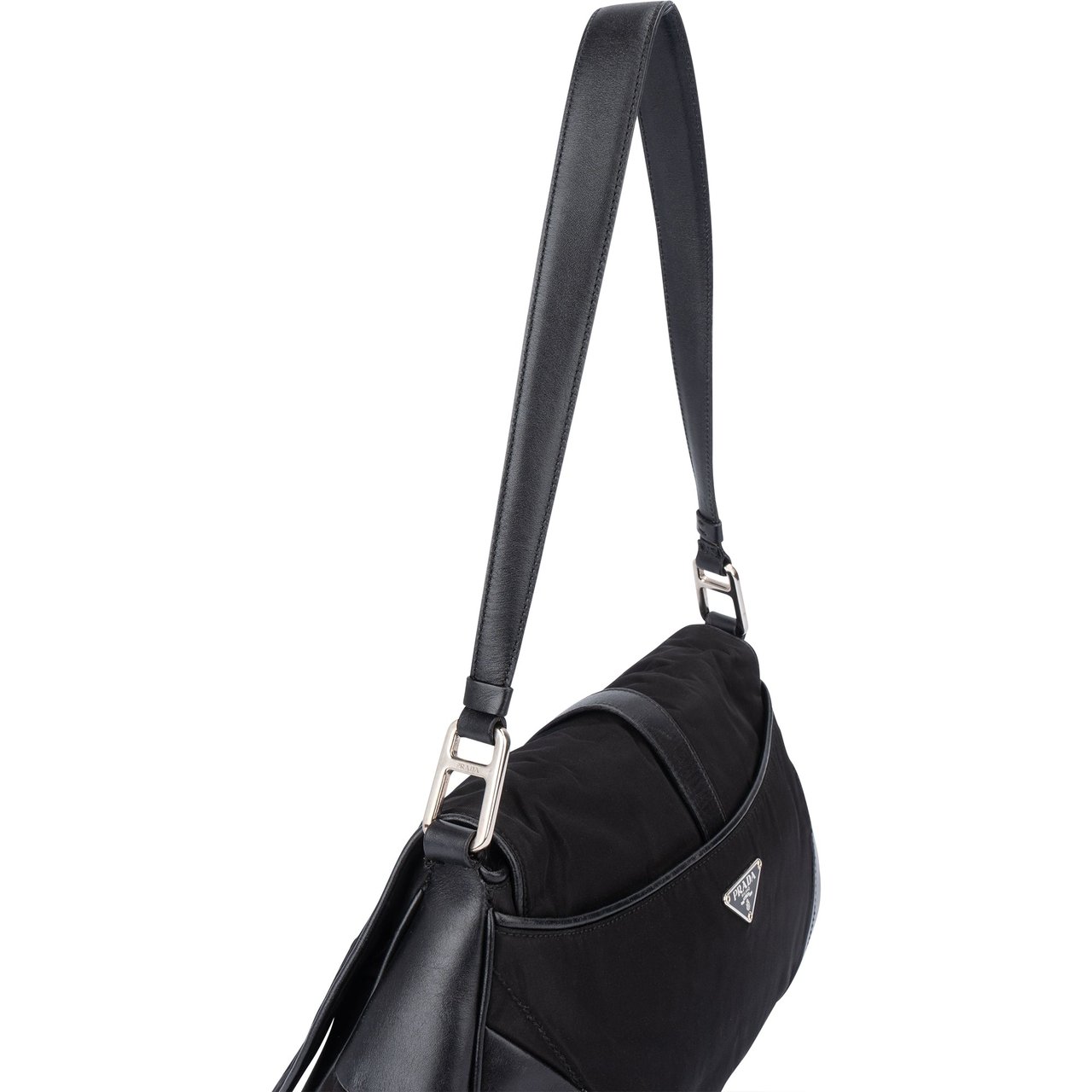 Prada Prada Black Nylon Triangle Shoulder Bag Divers