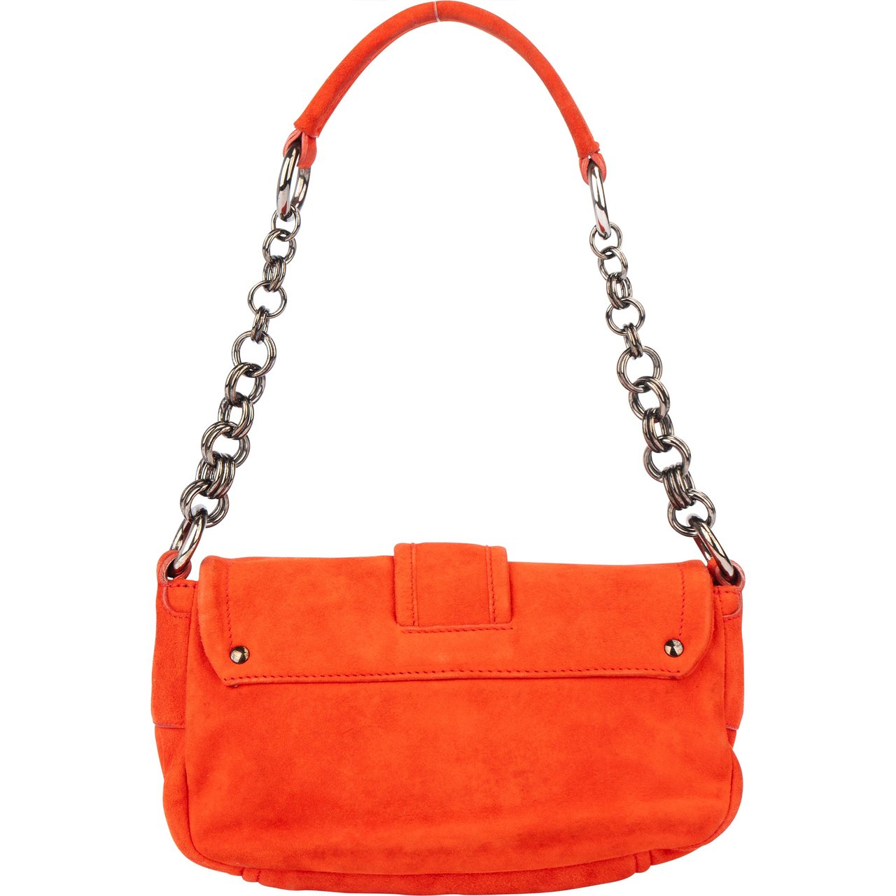 Prada Prada Orange Suede Triangle Shoulder Bag Divers