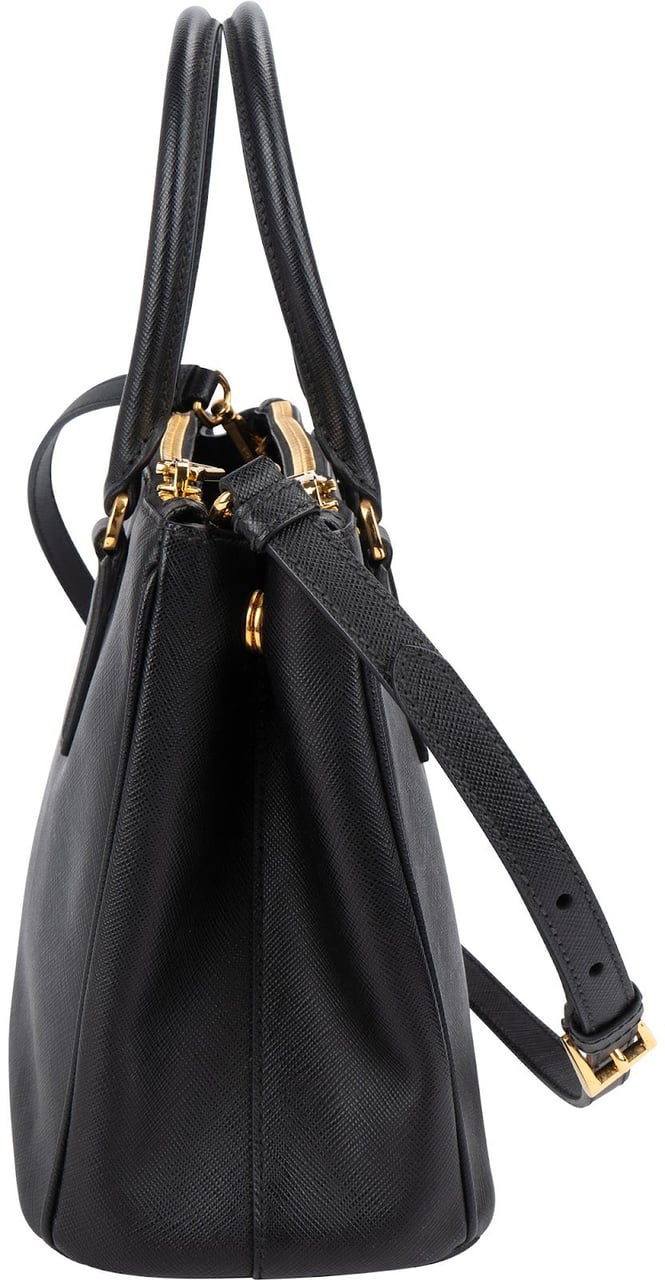 Prada Prada Saffiano Leather Small Galleria Handbag Zwart