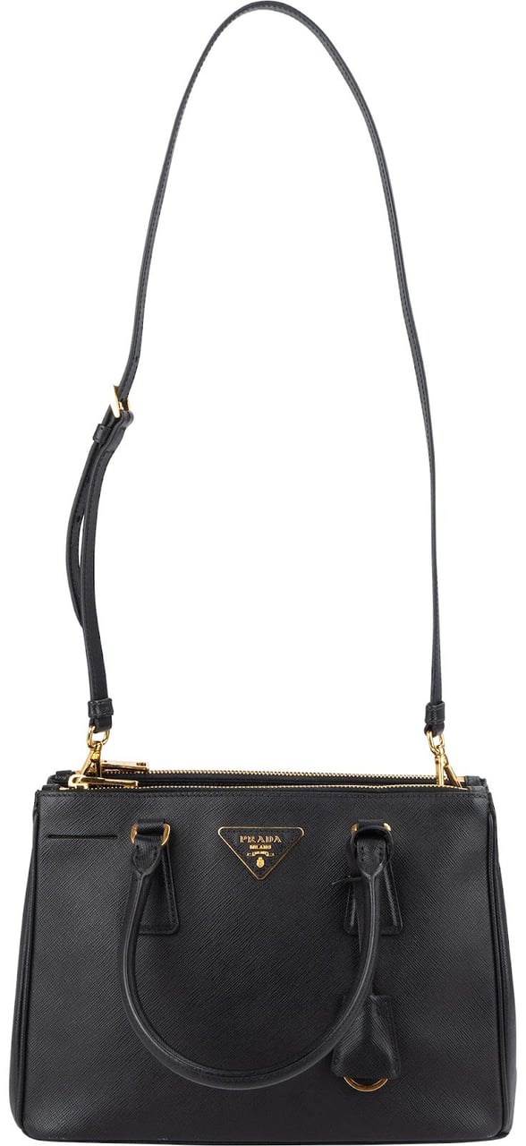 Prada Prada Saffiano Leather Small Galleria Handbag Zwart