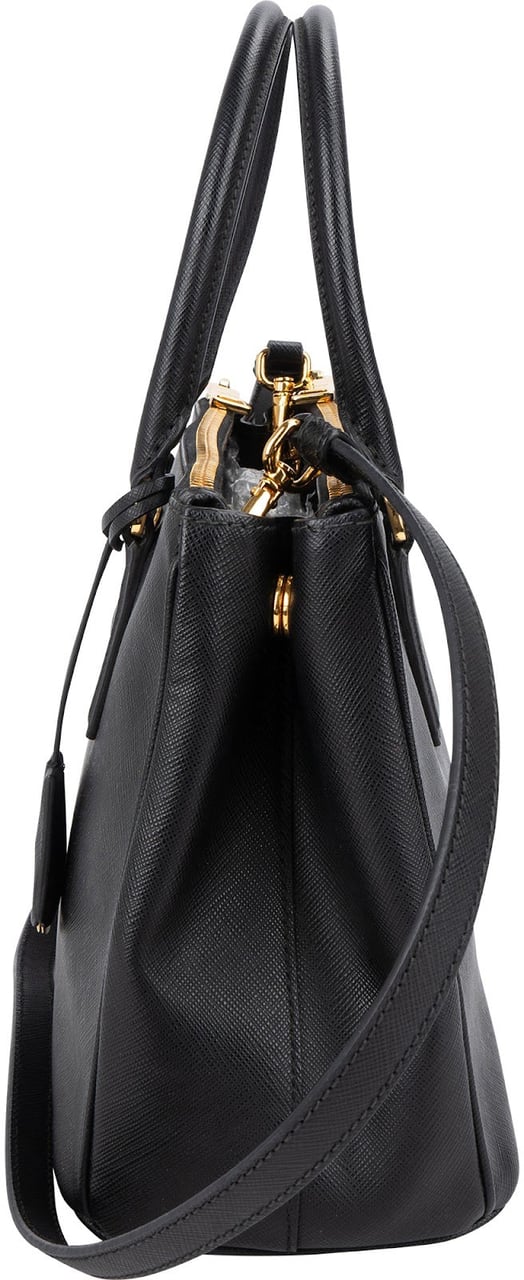 Prada Prada Saffiano Leather Small Galleria Handbag Zwart