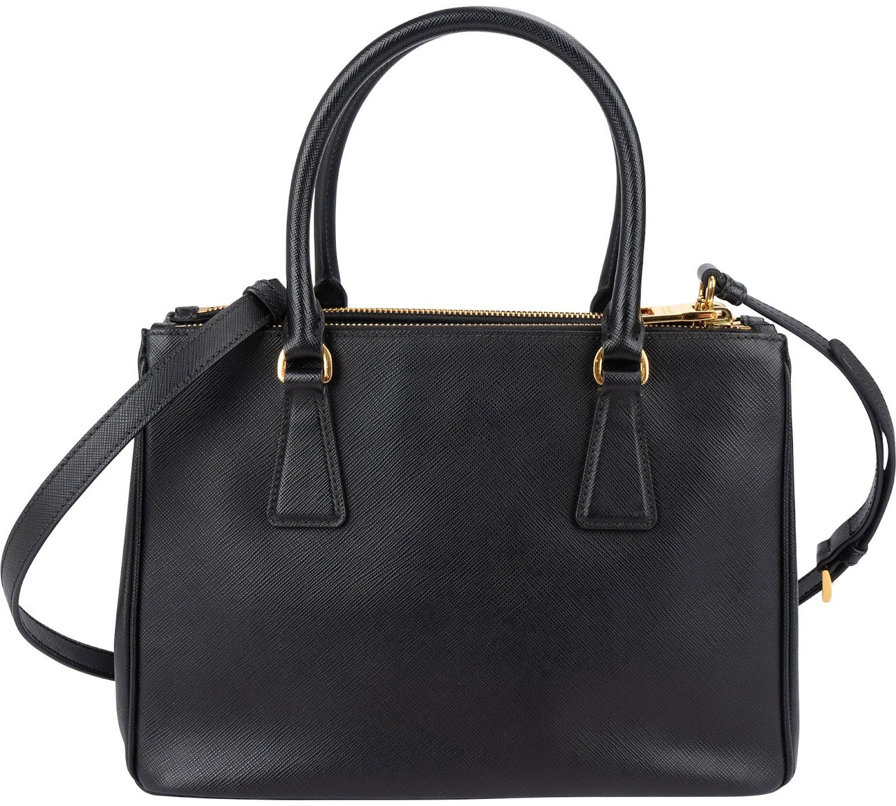 Prada Prada Saffiano Leather Small Galleria Handbag Zwart