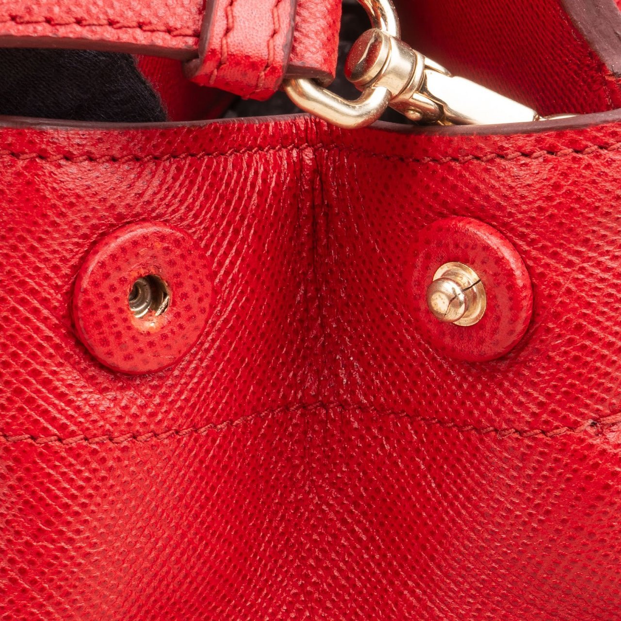 Prada Bicolor Saffiano & Canvas Handbag Rood
