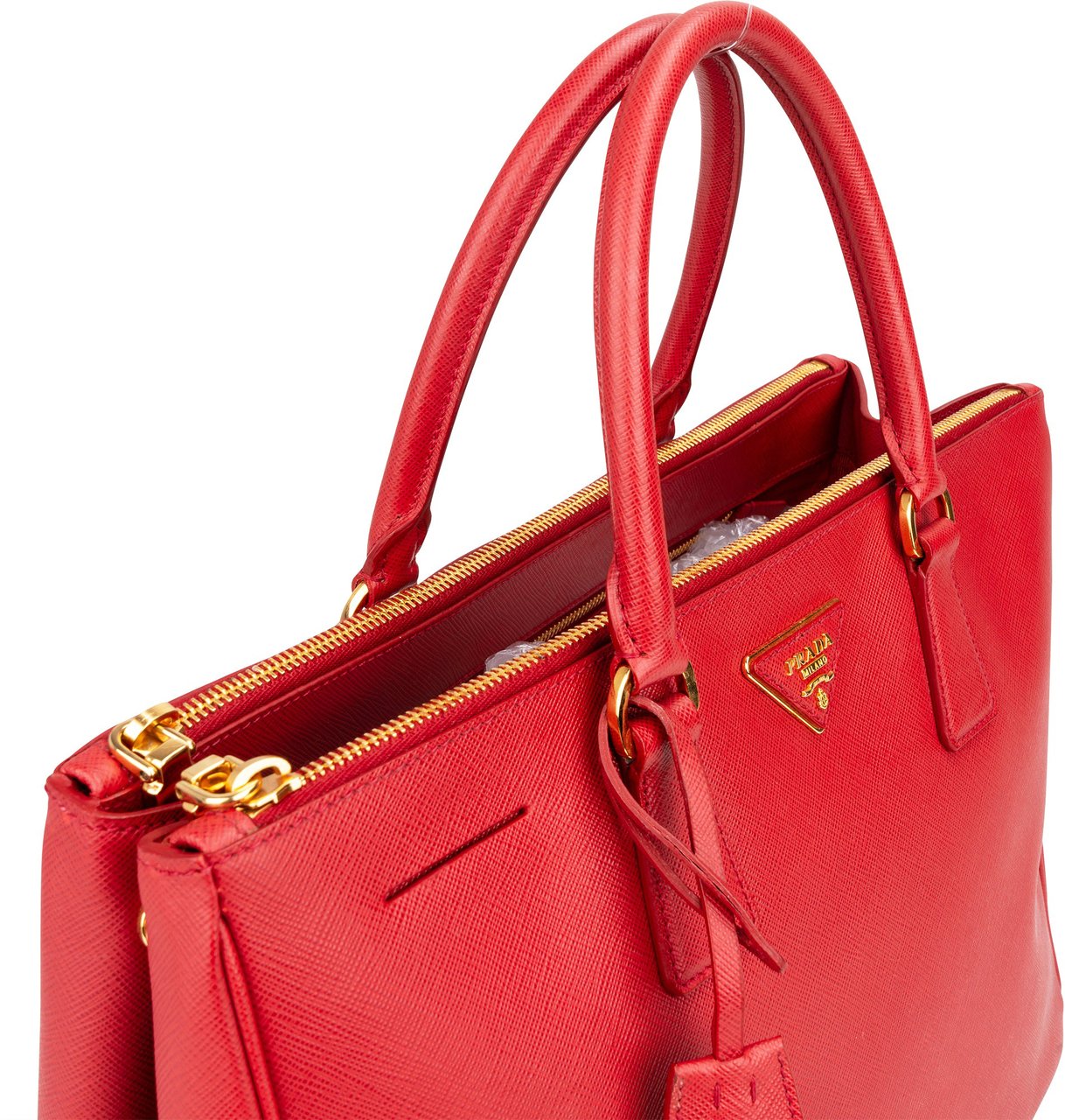 Prada Prada Rouge Saffiano Leather Galleria Handbag Divers