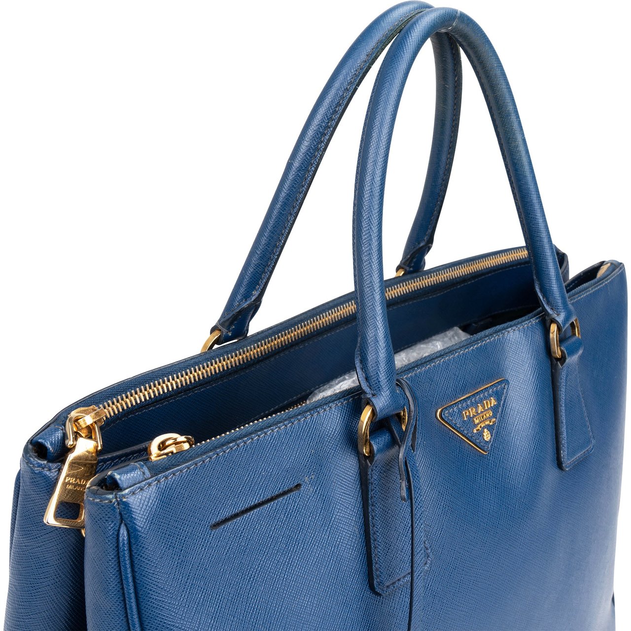 Prada Prada Blue Saffiano Leather Galleria Handbag Divers