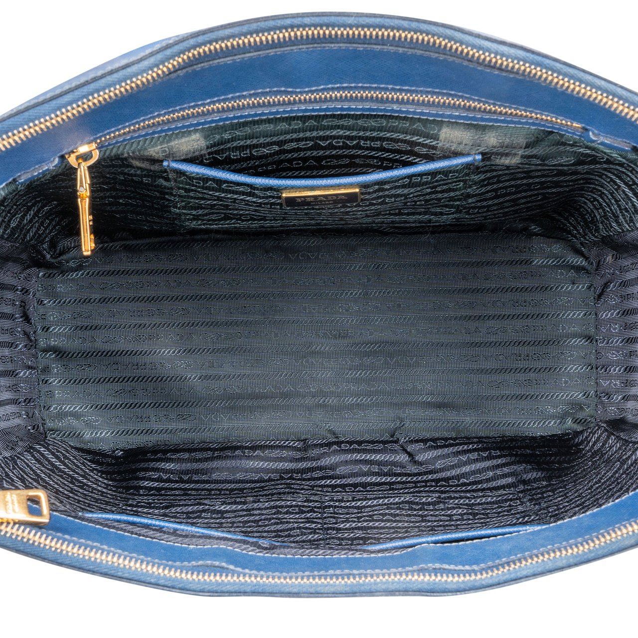 Prada Prada Blue Saffiano Leather Galleria Handbag Divers