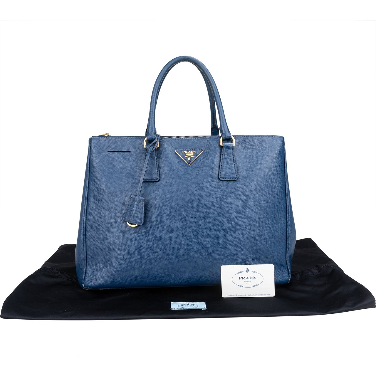 Prada Prada Blue Saffiano Leather Galleria Handbag Divers