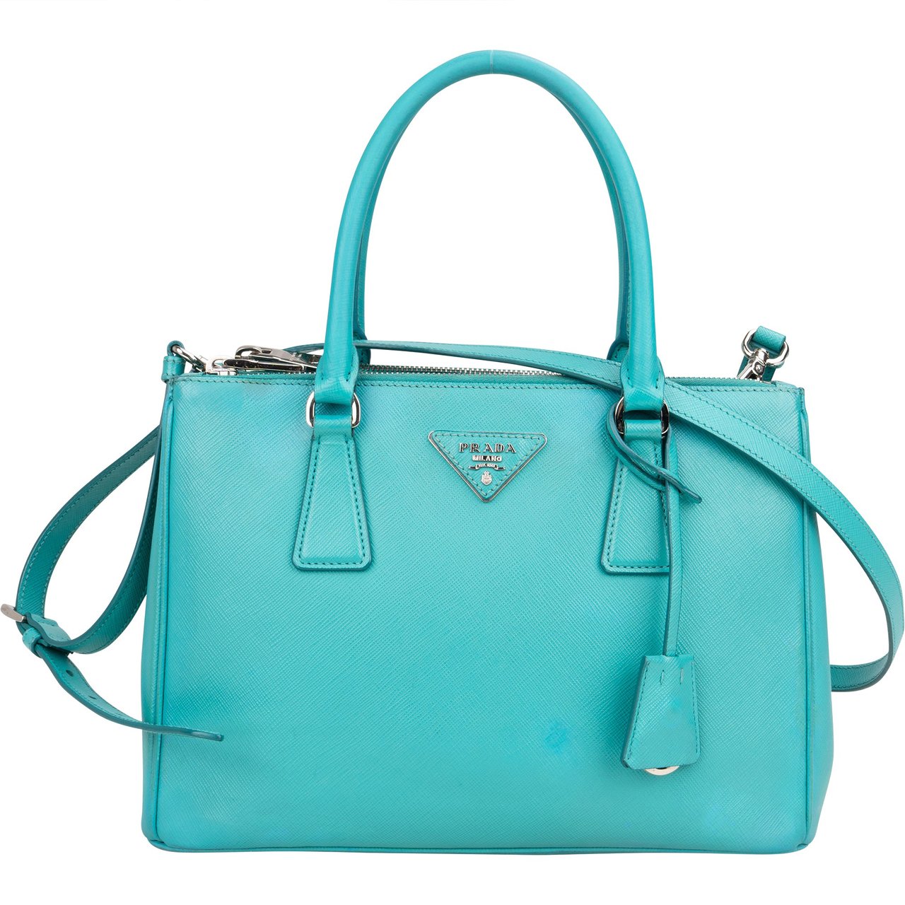 Prada Prada Blue Saffiano Leather Galleria Handbag Divers
