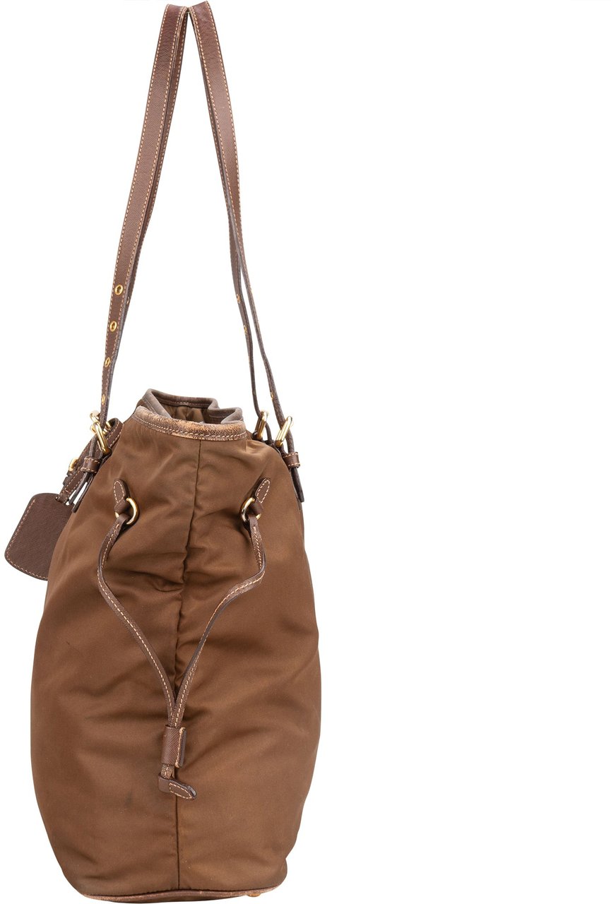 Prada Prada Brown Nylon Shopper Bag Divers