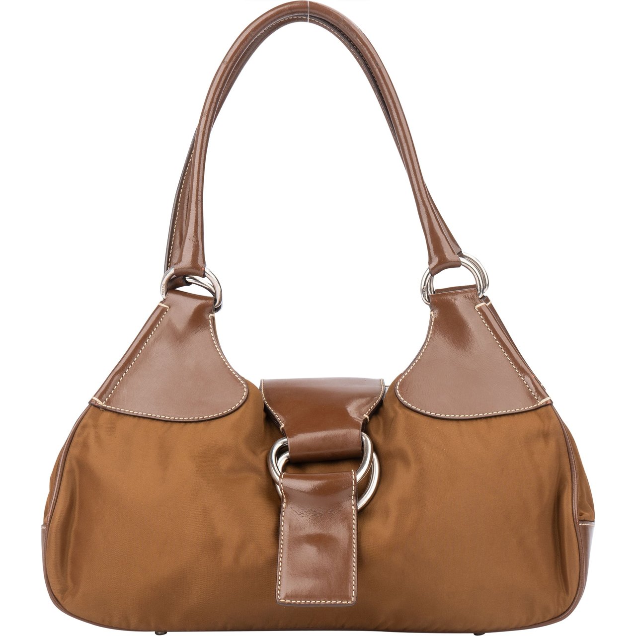 Prada Prada Brown Nylon Triangle Handbag Divers