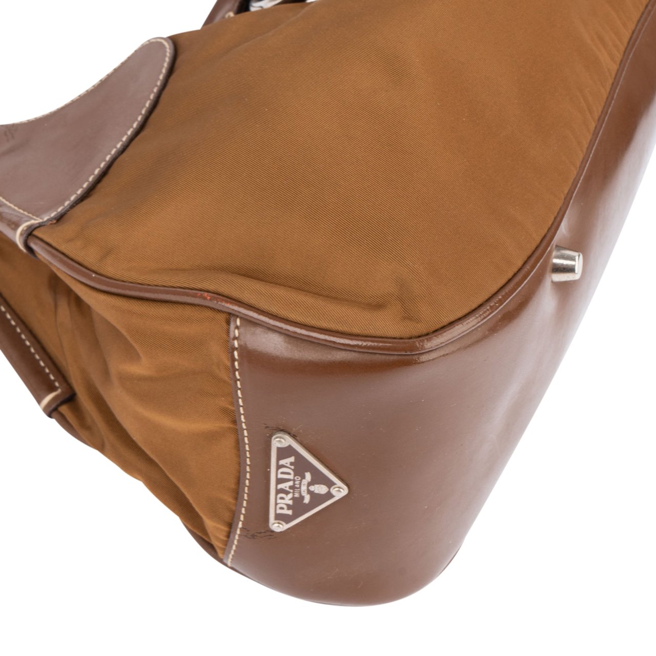 Prada Prada Brown Nylon Triangle Handbag Divers