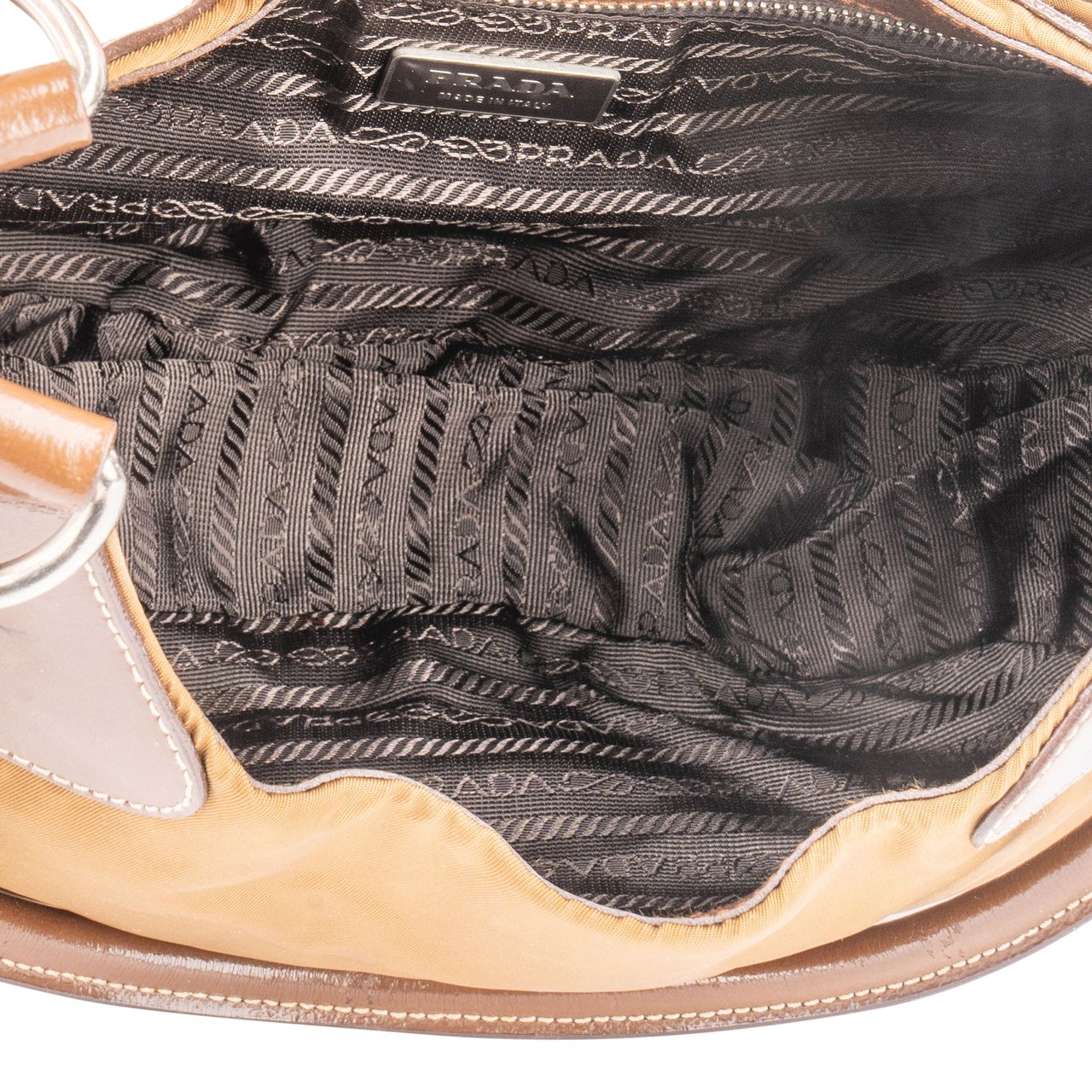 Prada Prada Brown Nylon Triangle Handbag Divers
