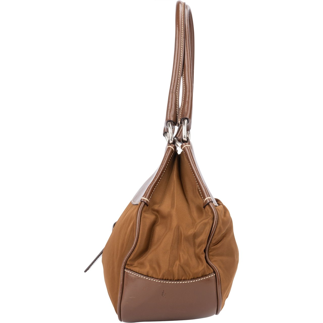 Prada Prada Brown Nylon Triangle Handbag Divers