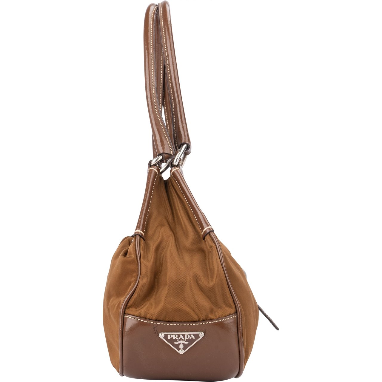 Prada Prada Brown Nylon Triangle Handbag Divers
