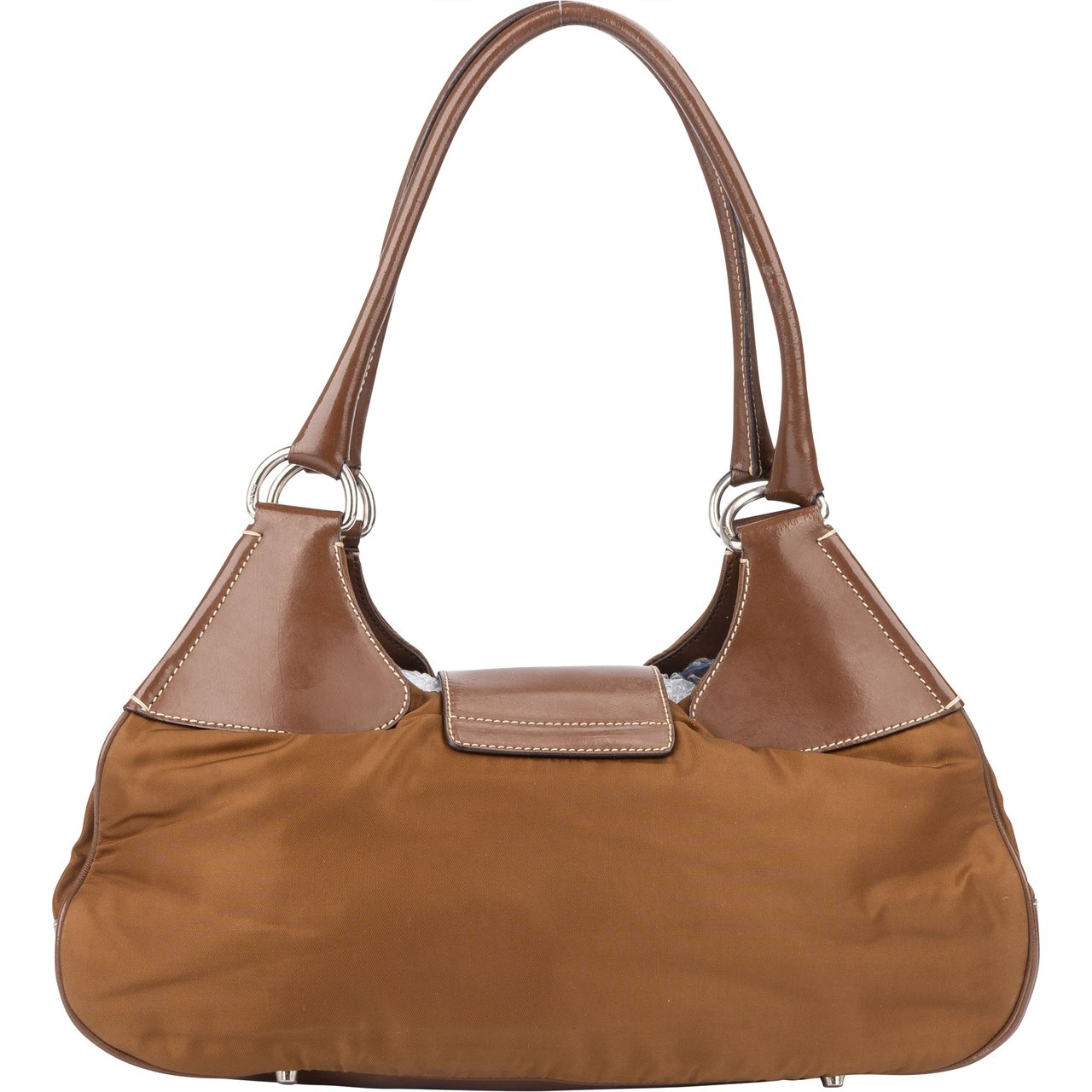 Prada Prada Brown Nylon Triangle Handbag Divers