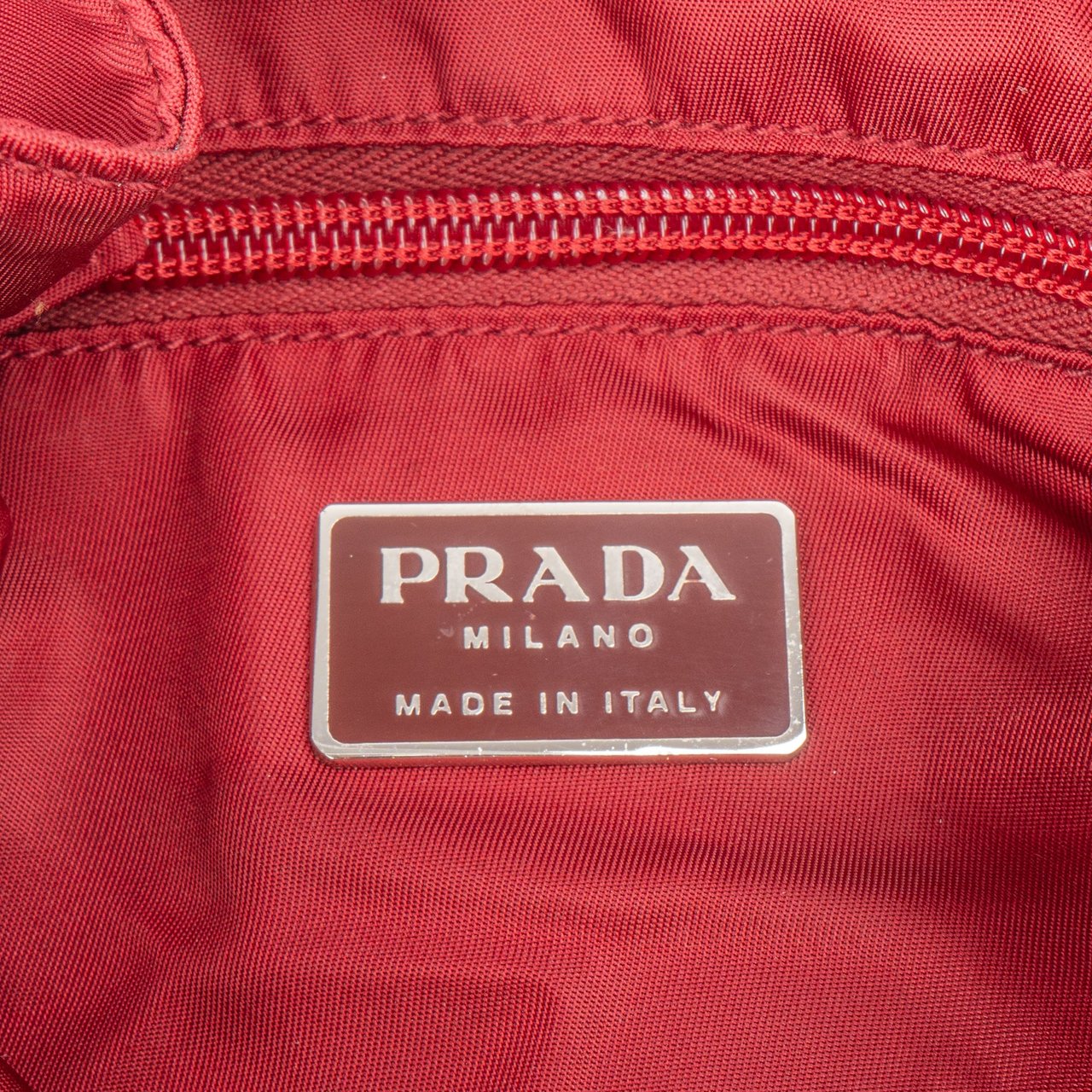 Prada Prada Red Nylon Transparent Handle Hobo Bag Divers