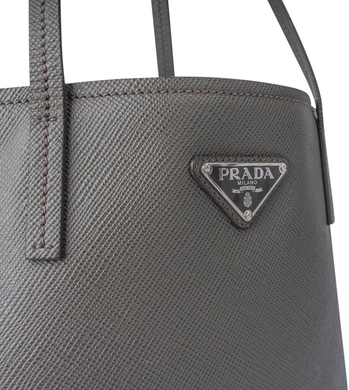 Prada Prada Grey Saffiano Cuir Leather Shoulder Bag Divers