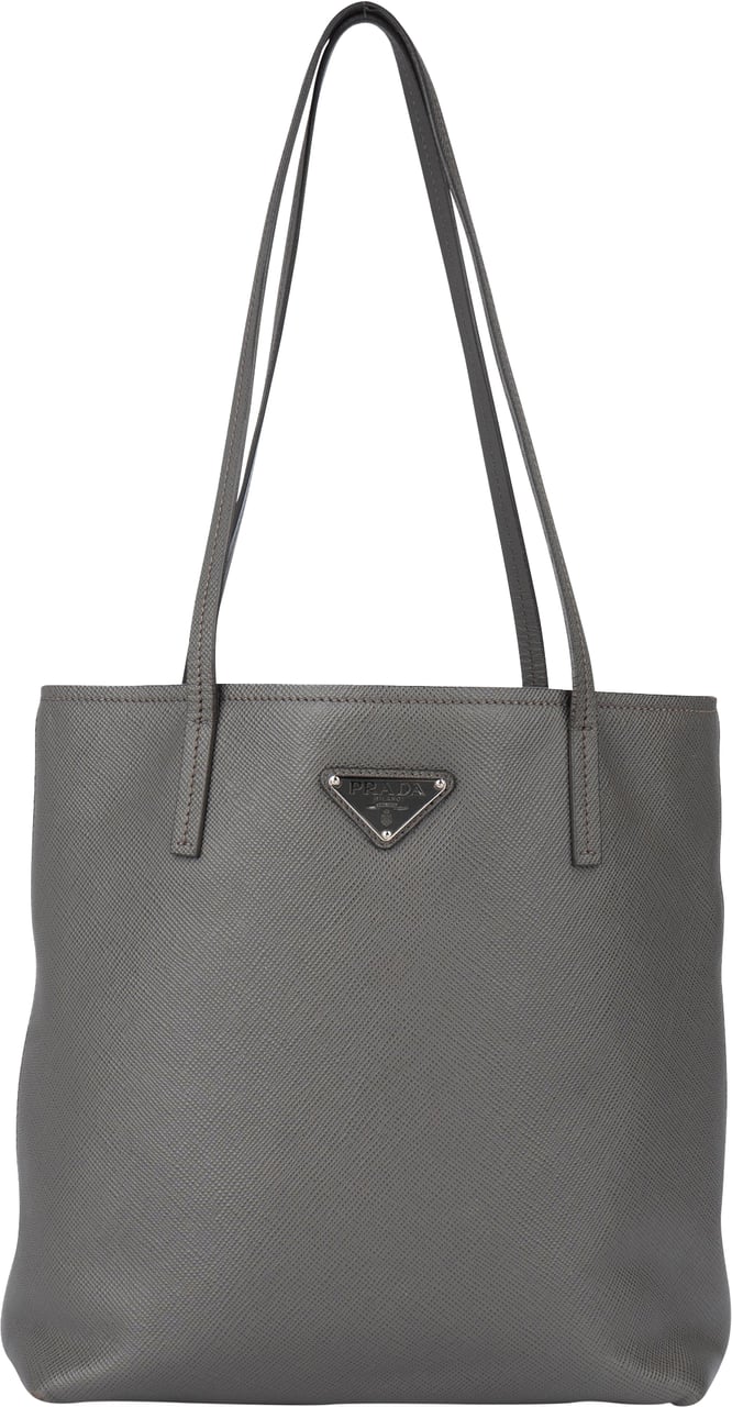 Prada Prada Grey Saffiano Cuir Leather Shoulder Bag Divers