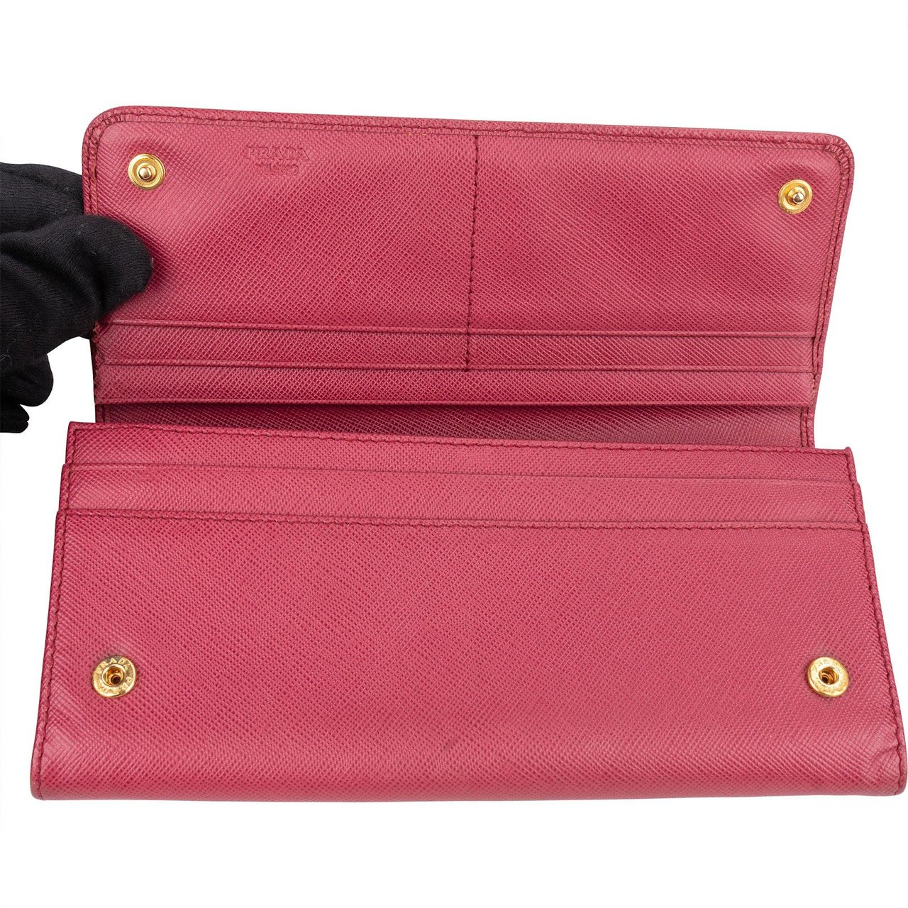 Prada Saffiano Leather Continental Wallet Rood