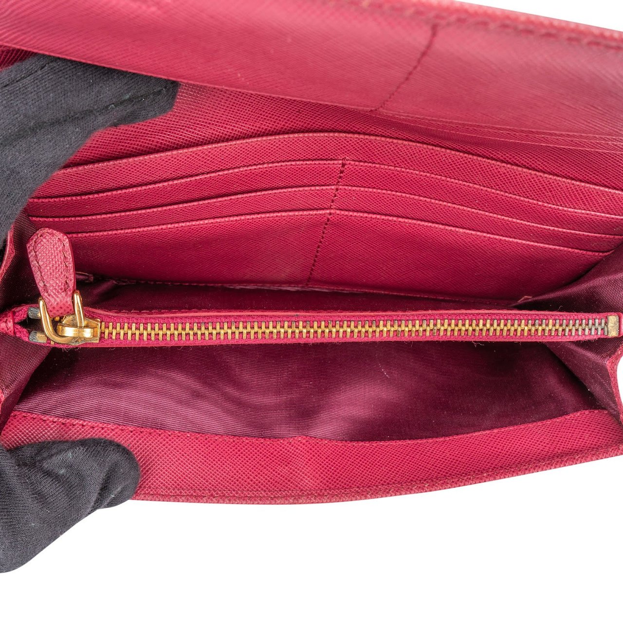 Prada Saffiano Leather Continental Wallet Rood