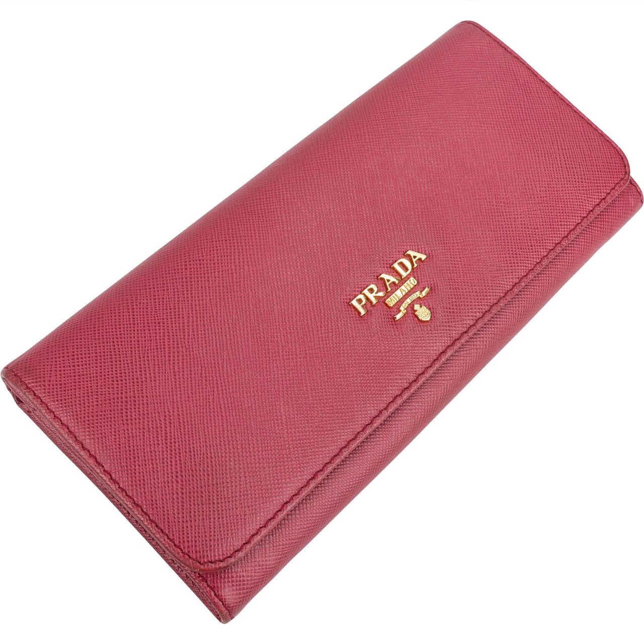Prada Saffiano Leather Continental Wallet Rood