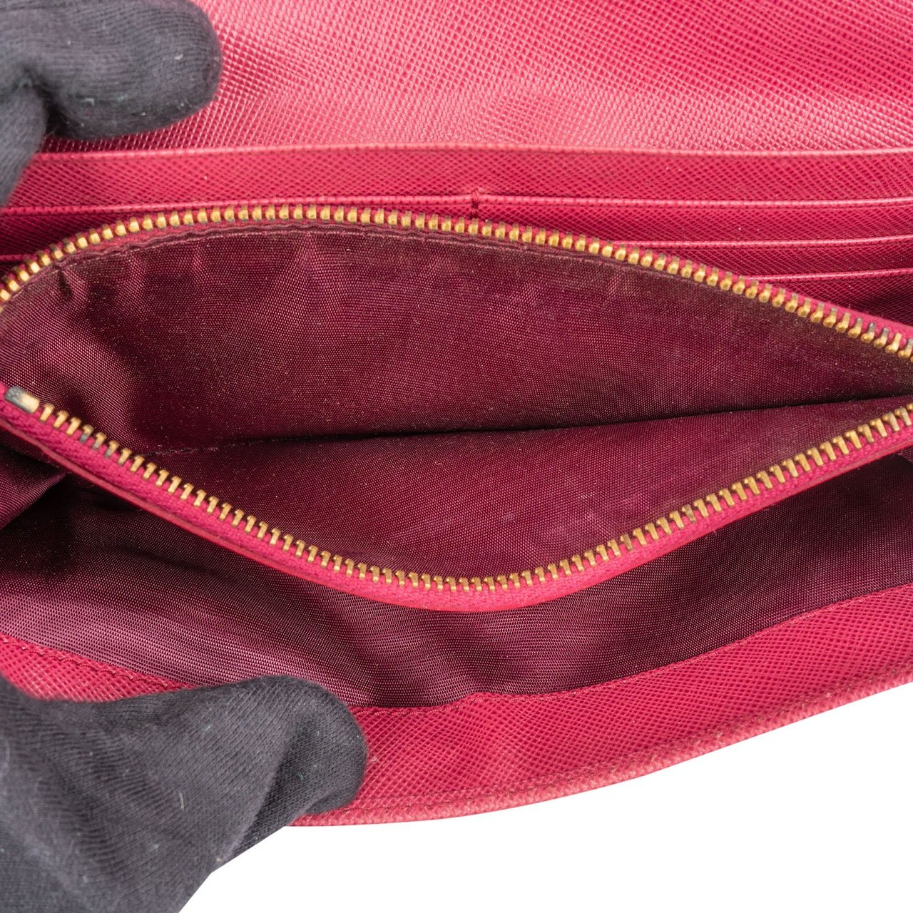 Prada Saffiano Leather Continental Wallet Rood