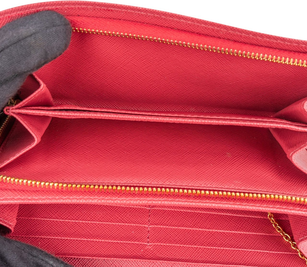Prada Saffiano Leather Continental Wallet Rood